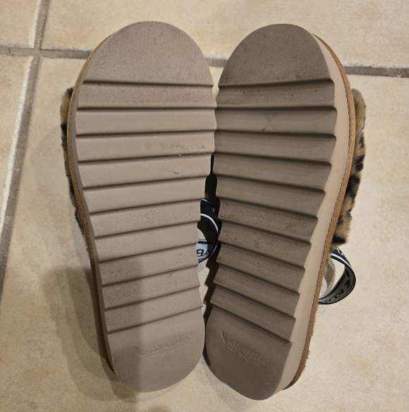 Koolaburra By Ugg Fuzz N ll Chetah Back Strap Slippers Sandals 8 - Picture 8 of 10